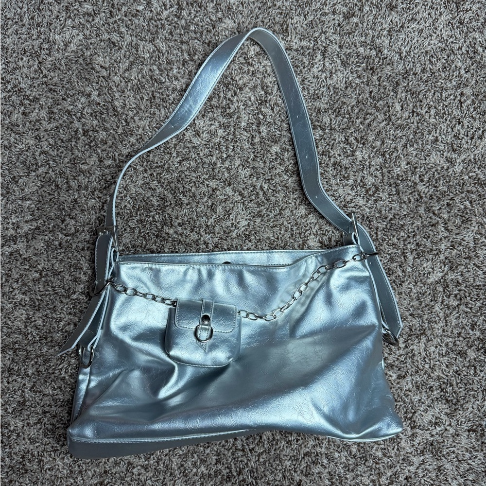 Silver Women's Shoulder Bag
